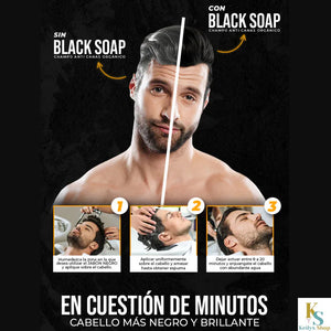 "Adiós Canas: Shampoo Unisex en Barra Black Soap"